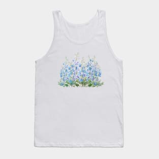 blue and purple larkspur field watercolor Tank Top